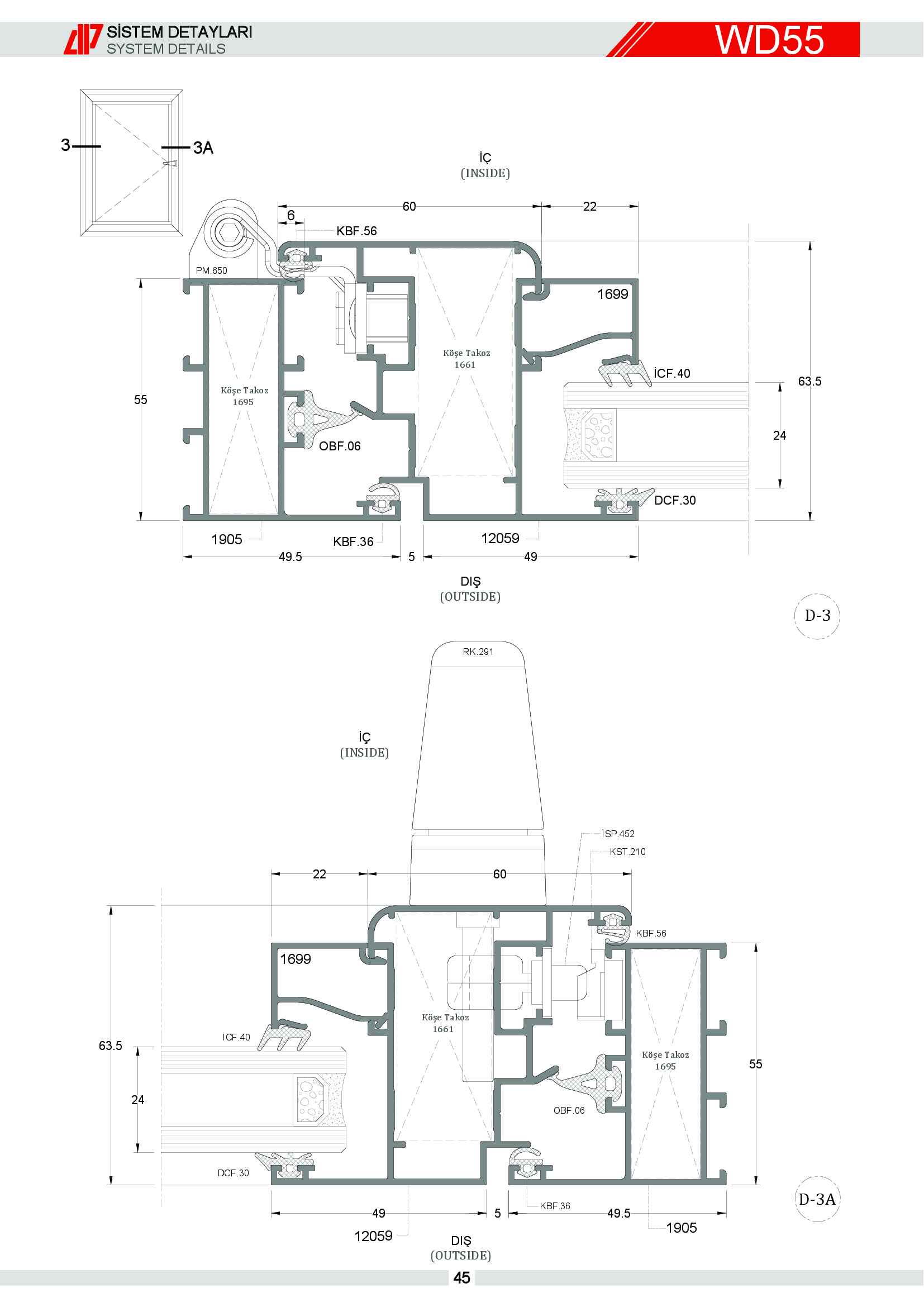 S 55 Yalıtımsız Alüminyum 43